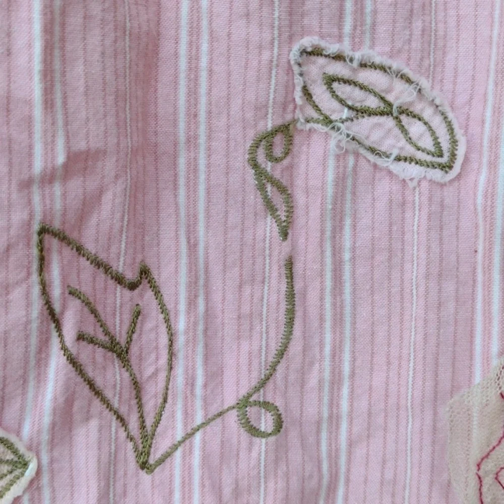 Merona Pink Knee-Length Striped Embroidered A-Line Skirt 4 - Picture 4 of 8